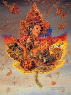 Fantasía popular Painting - JW diosas creación de fantasía otoñal